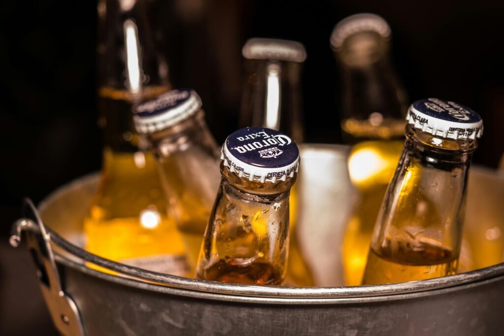 Fizzy Drinks placed in ice bucket refering to dangers of artificial flavours